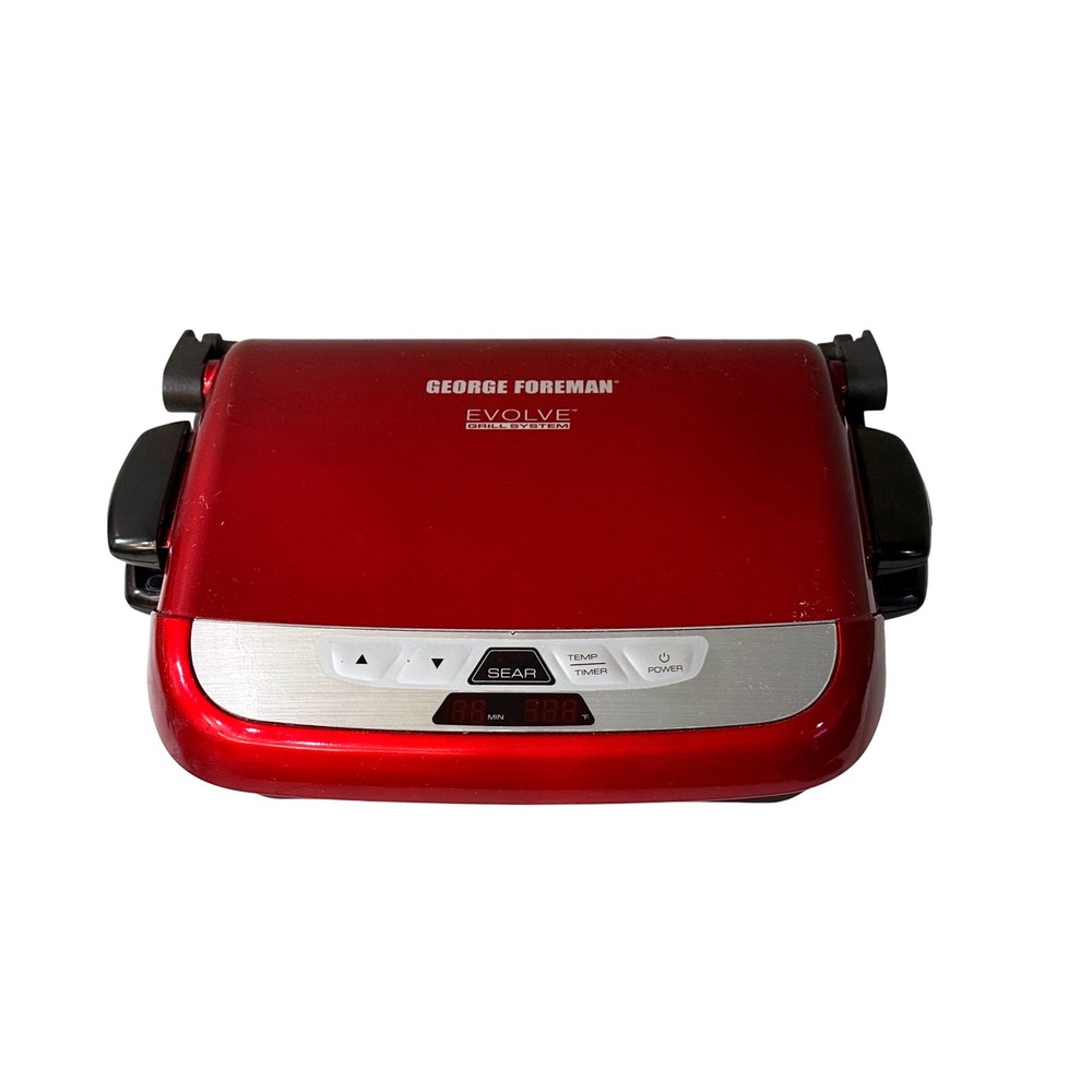 George Foreman Evolve Grill System Red Digital Sear Waffle Plates GRP4842R